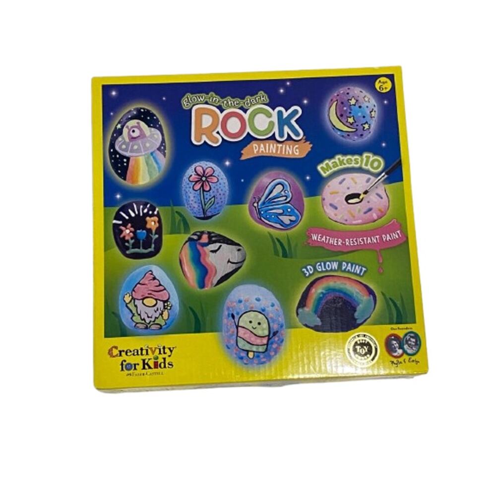 Glow in the Dark Rock Painting Kit Kids Arts Crafts DIY Activity Set New